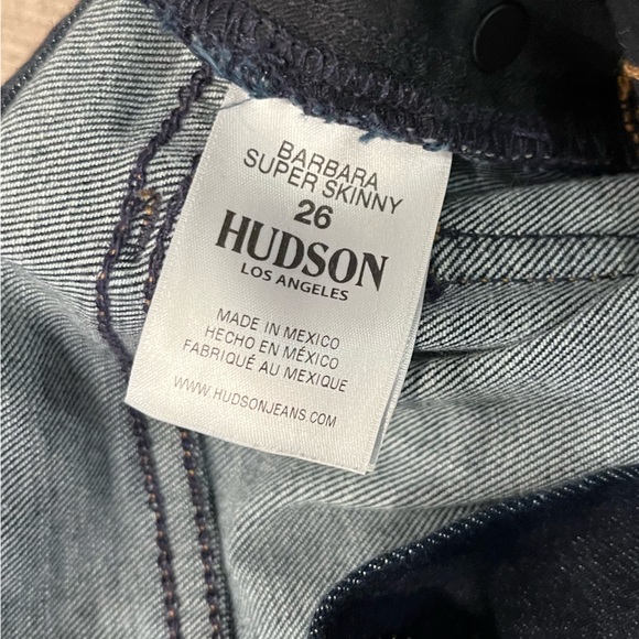 Hudson Barbara Super Skinny High Rise Dark Wash Denim Jeans - Picture 8 of 14